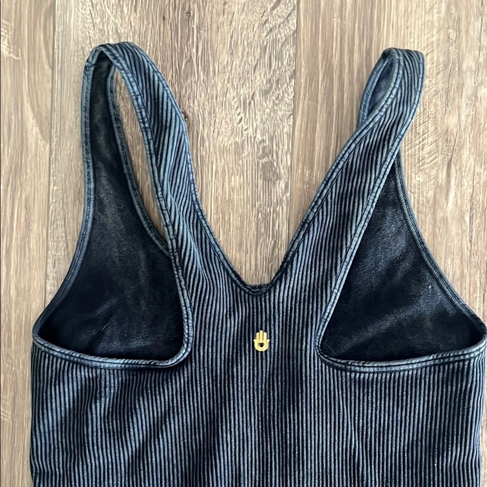 Spiritual Gangster Blue Ribbed Tank Top